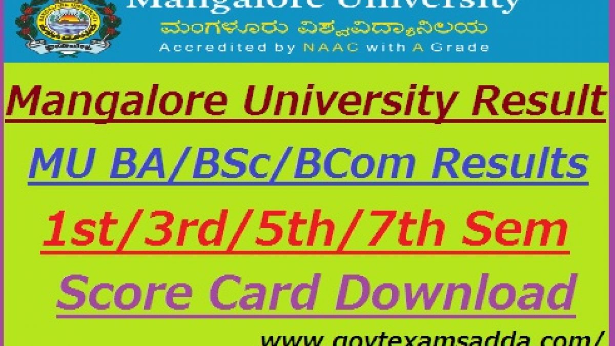 Mangalore University Result 2021 Ba Bcom Bsc Semester Results Check