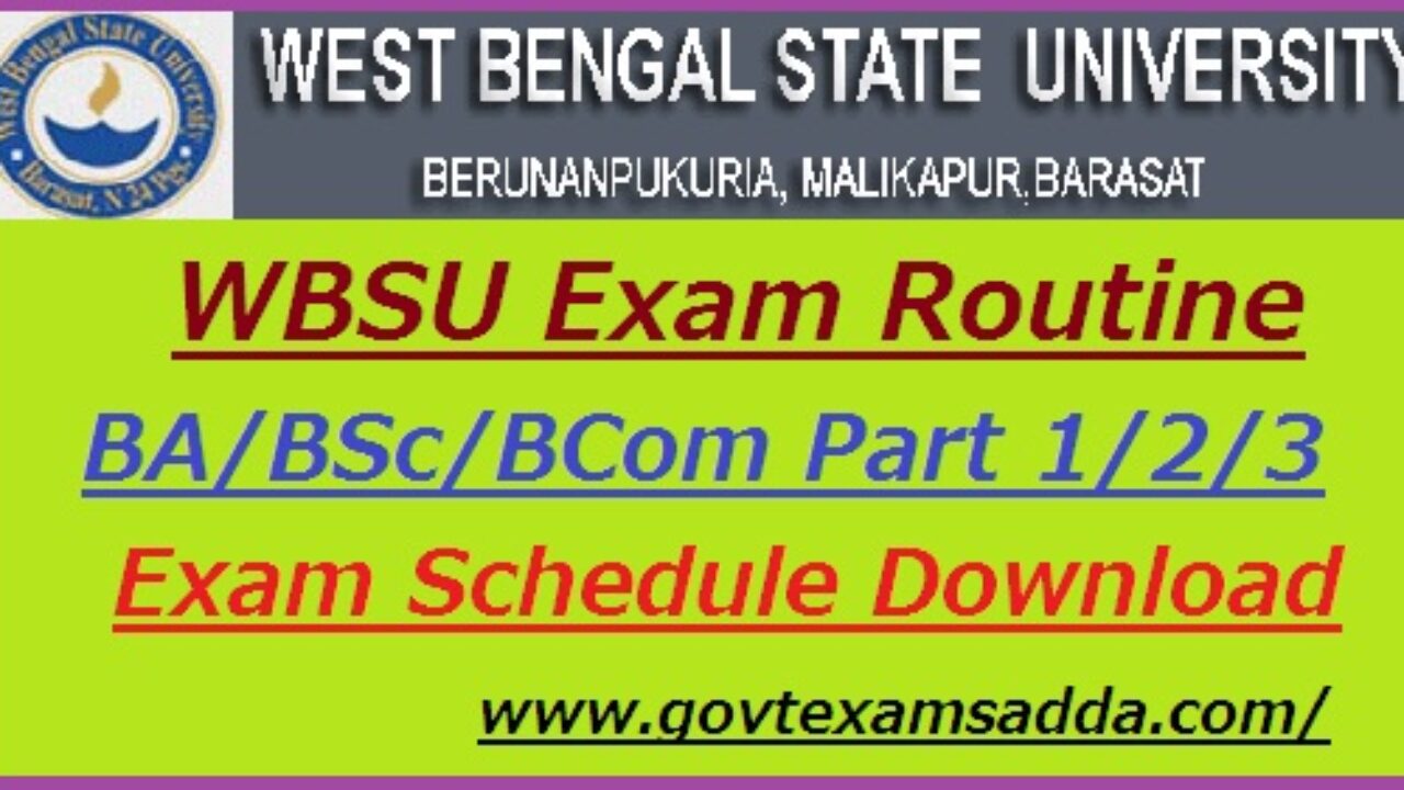 Wsesu 2023 24 Calendar Wbsu Routine 2022 Ba Bsc Bcom Part 1/2/3 Exam Schedule Available