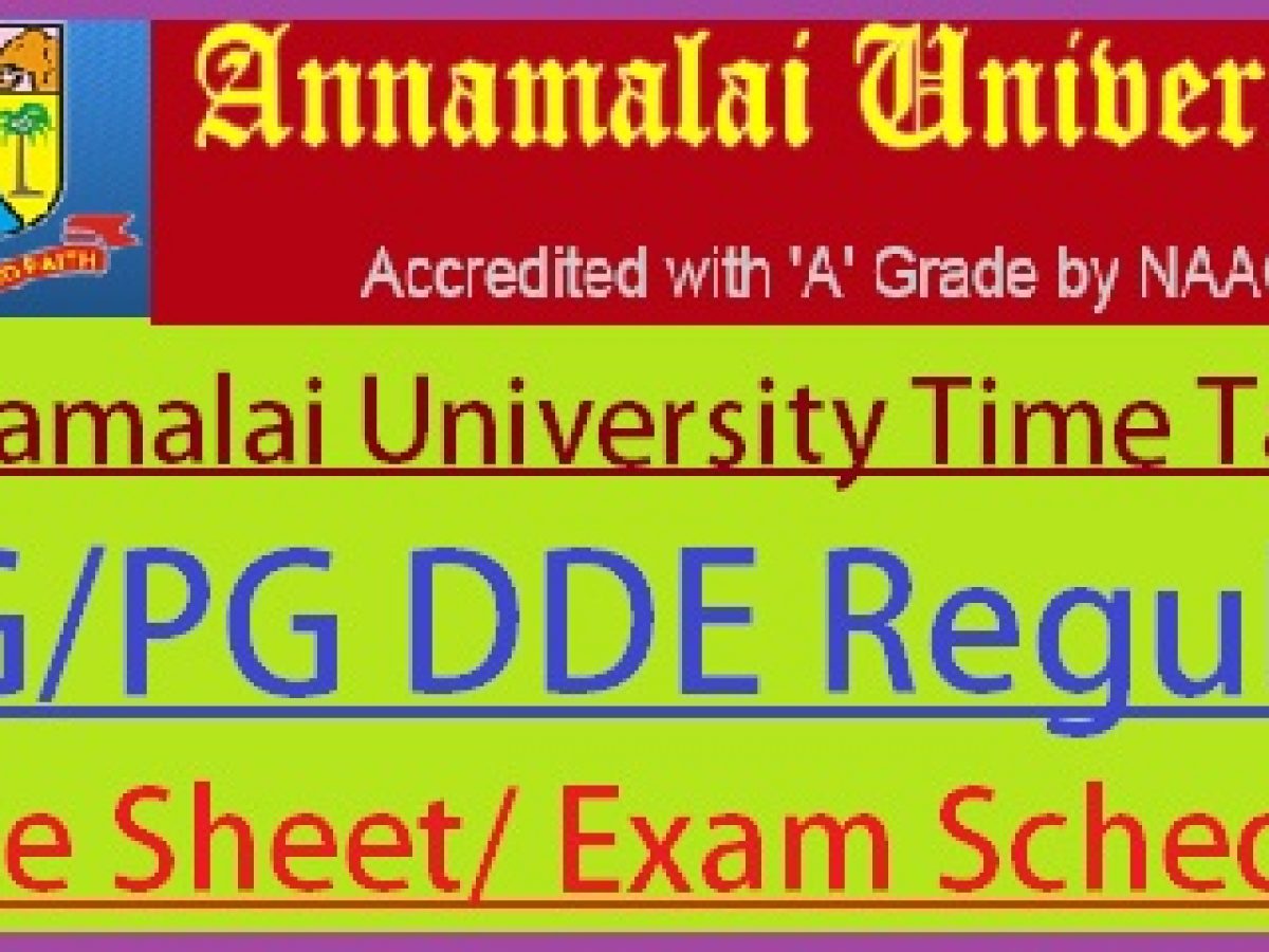 Annamalai University Dde Time Table 2024 2nd 4th 6th 