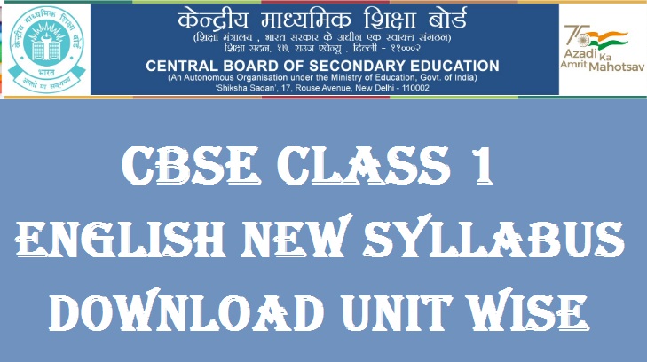 CBSE Class 1 English Syllabus 2022 23 PDF Chapter Wise Check